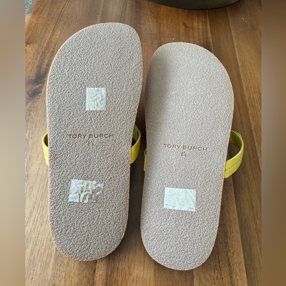 Tory Burch Miller Cloud Lemon Lime Leather Sandals - Picture 10 of 10